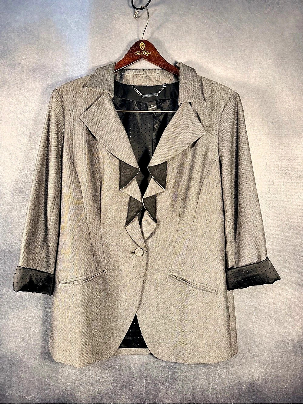 White House Black Market Blazer Gray & Black Size Large